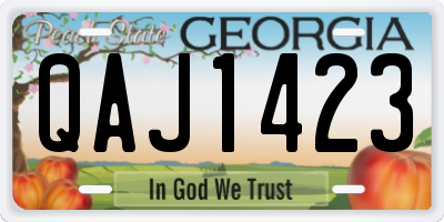 GA license plate QAJ1423