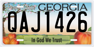 GA license plate QAJ1426