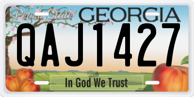 GA license plate QAJ1427