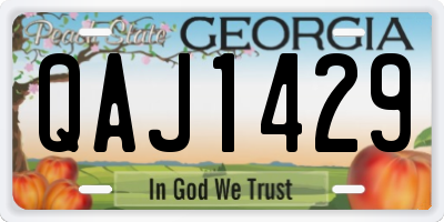 GA license plate QAJ1429