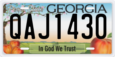 GA license plate QAJ1430