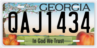 GA license plate QAJ1434