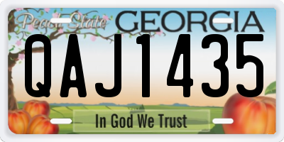 GA license plate QAJ1435