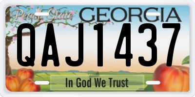 GA license plate QAJ1437