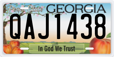 GA license plate QAJ1438