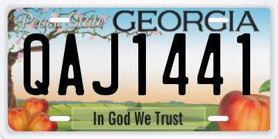 GA license plate QAJ1441