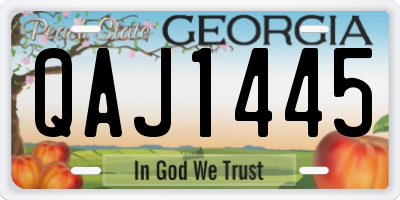 GA license plate QAJ1445