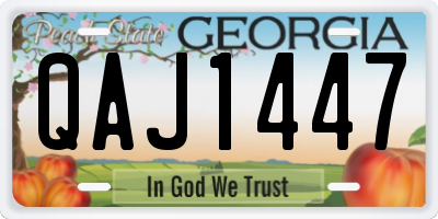 GA license plate QAJ1447