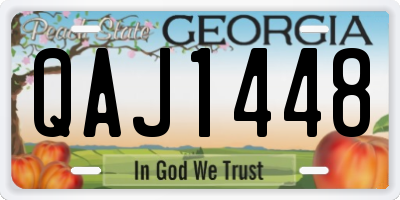 GA license plate QAJ1448