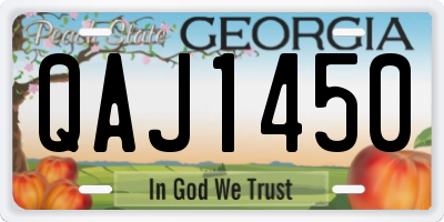 GA license plate QAJ1450