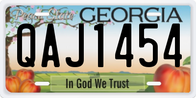 GA license plate QAJ1454