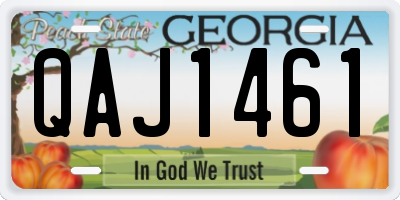 GA license plate QAJ1461