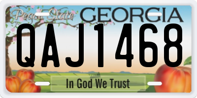 GA license plate QAJ1468
