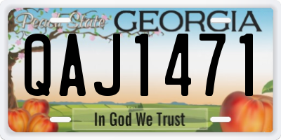 GA license plate QAJ1471