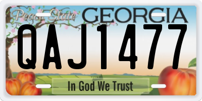 GA license plate QAJ1477