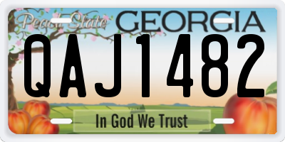 GA license plate QAJ1482
