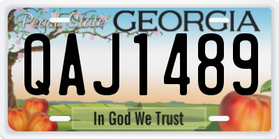 GA license plate QAJ1489
