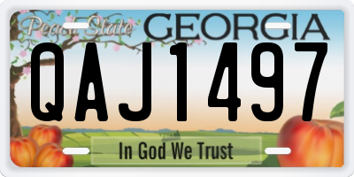 GA license plate QAJ1497