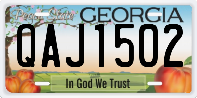 GA license plate QAJ1502