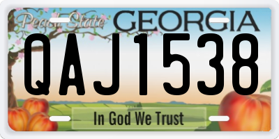 GA license plate QAJ1538