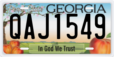 GA license plate QAJ1549