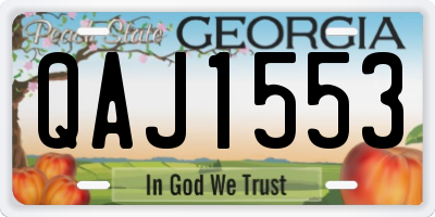 GA license plate QAJ1553