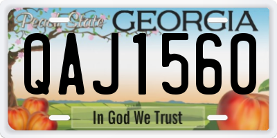 GA license plate QAJ1560