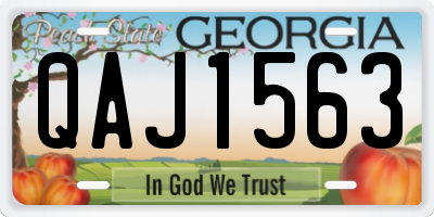 GA license plate QAJ1563