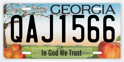 GA license plate QAJ1566