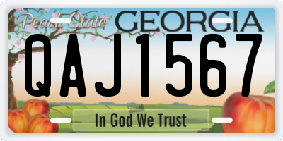 GA license plate QAJ1567