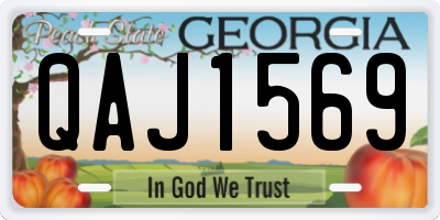 GA license plate QAJ1569