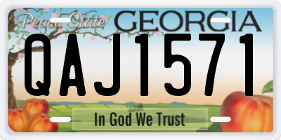 GA license plate QAJ1571