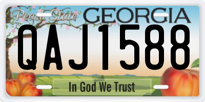 GA license plate QAJ1588