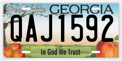 GA license plate QAJ1592