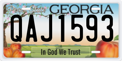 GA license plate QAJ1593