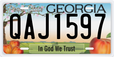 GA license plate QAJ1597