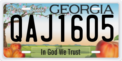 GA license plate QAJ1605