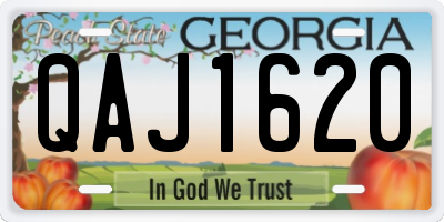 GA license plate QAJ1620