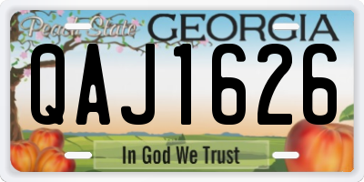 GA license plate QAJ1626
