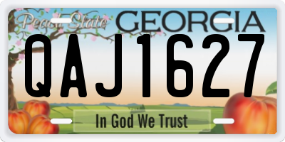GA license plate QAJ1627