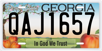 GA license plate QAJ1657