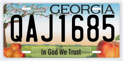 GA license plate QAJ1685