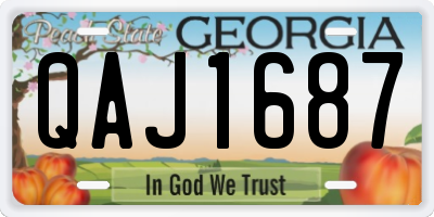 GA license plate QAJ1687