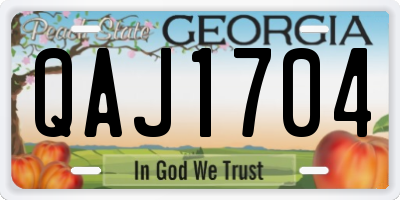 GA license plate QAJ1704