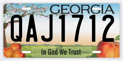 GA license plate QAJ1712