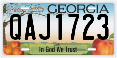 GA license plate QAJ1723