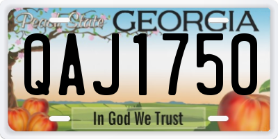 GA license plate QAJ1750
