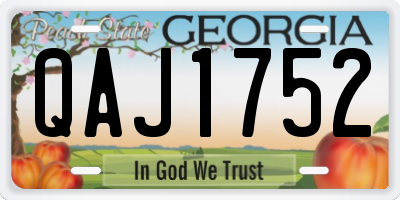 GA license plate QAJ1752