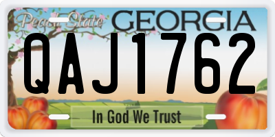 GA license plate QAJ1762