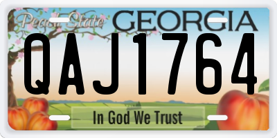 GA license plate QAJ1764